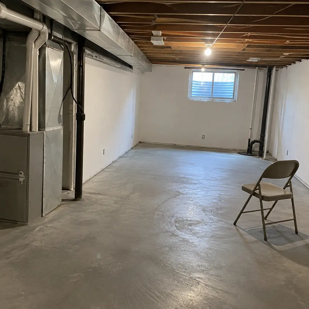 After - same Aurora Village Aurora ON center-hall two-storey basement with new 7'6" ceiling