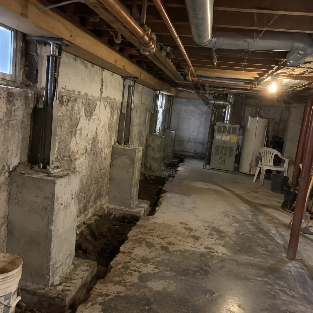 Before - cramped 5'8" ceiling in Kortright Guelph ON 1959 ranch bungalow basement