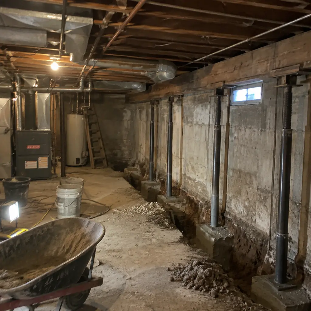 Before - cramped 5'6" ceiling in Westdale Hamilton ON 1956 bungaloft basement