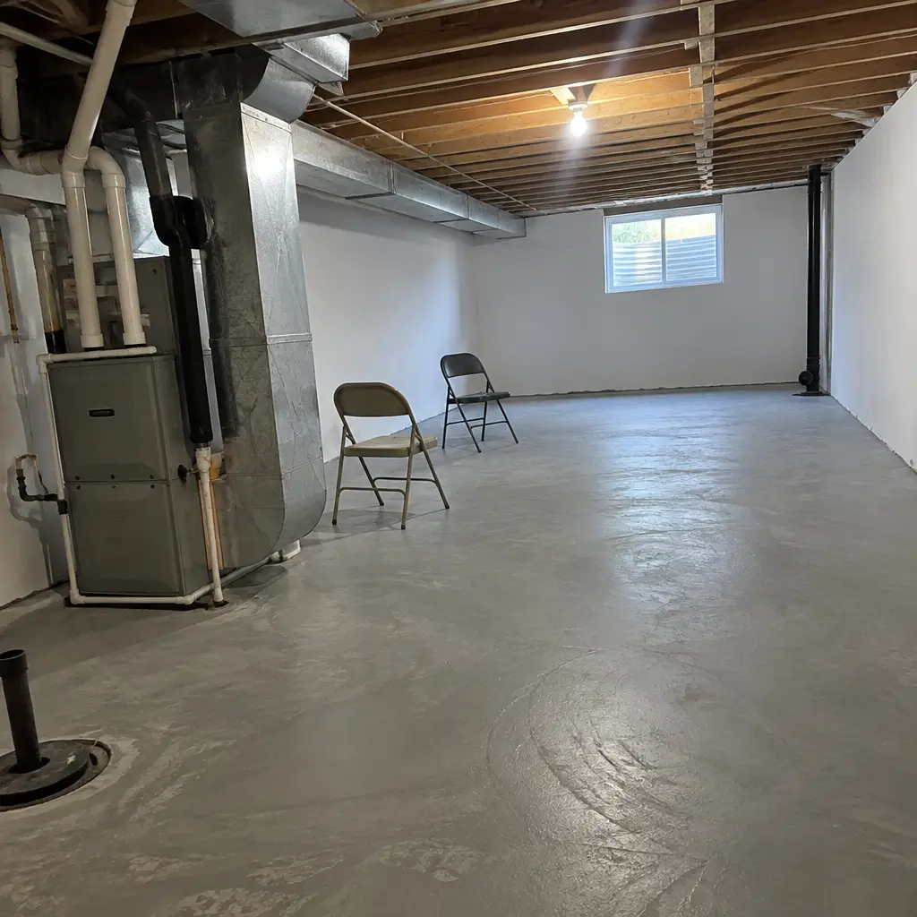 After - same Downtown Kitchener Kitchener ON post-war bungalow basement with new 7'6" ceiling