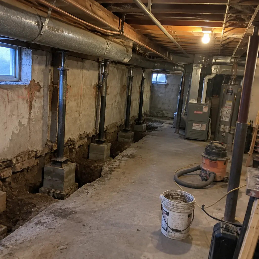 Before - cramped 5'6" ceiling in Downtown Kitchener Kitchener ON 1970 post-war bungalow basement