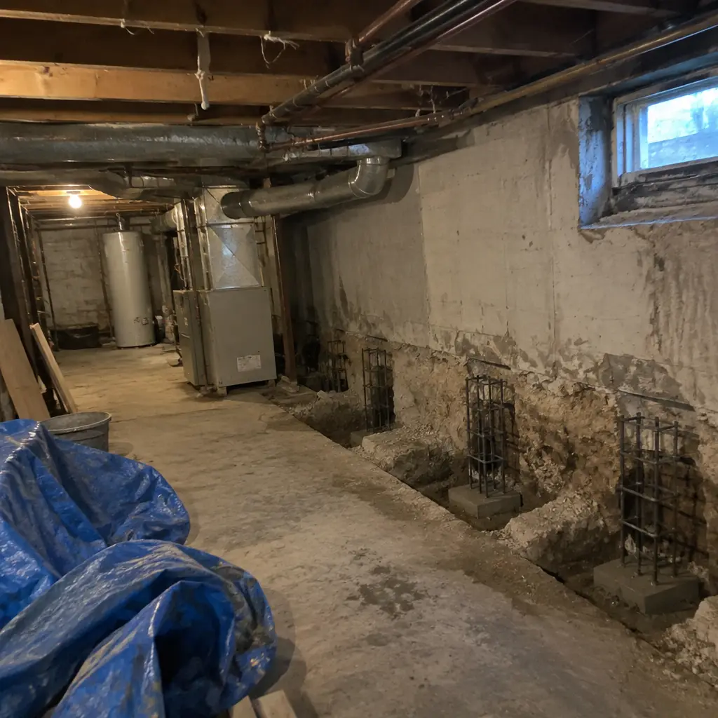 Before - cramped 5'6" ceiling in Rougemount Pickering ON 1961 wartime bungalow basement