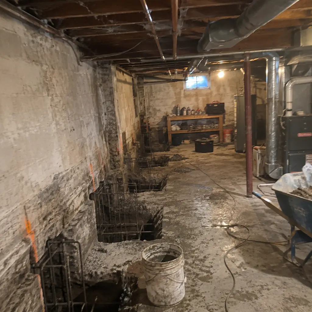 Before - cramped 5'4" ceiling in Elgin Mills Richmond Hill ON 1965 storey-and-a-half basement