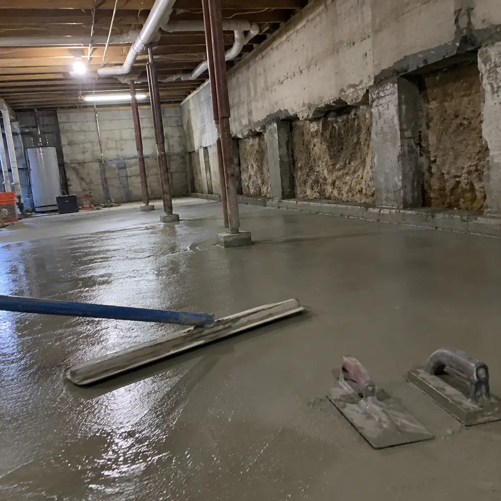 Basement Underpinning in Toronto, ON - concrete finishing tools