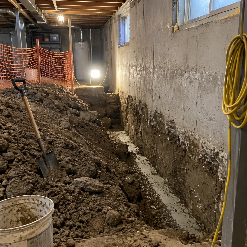 Partial Crawl-Space Underpinning in Innishore, Barrie, ON - Front crawl-space section only