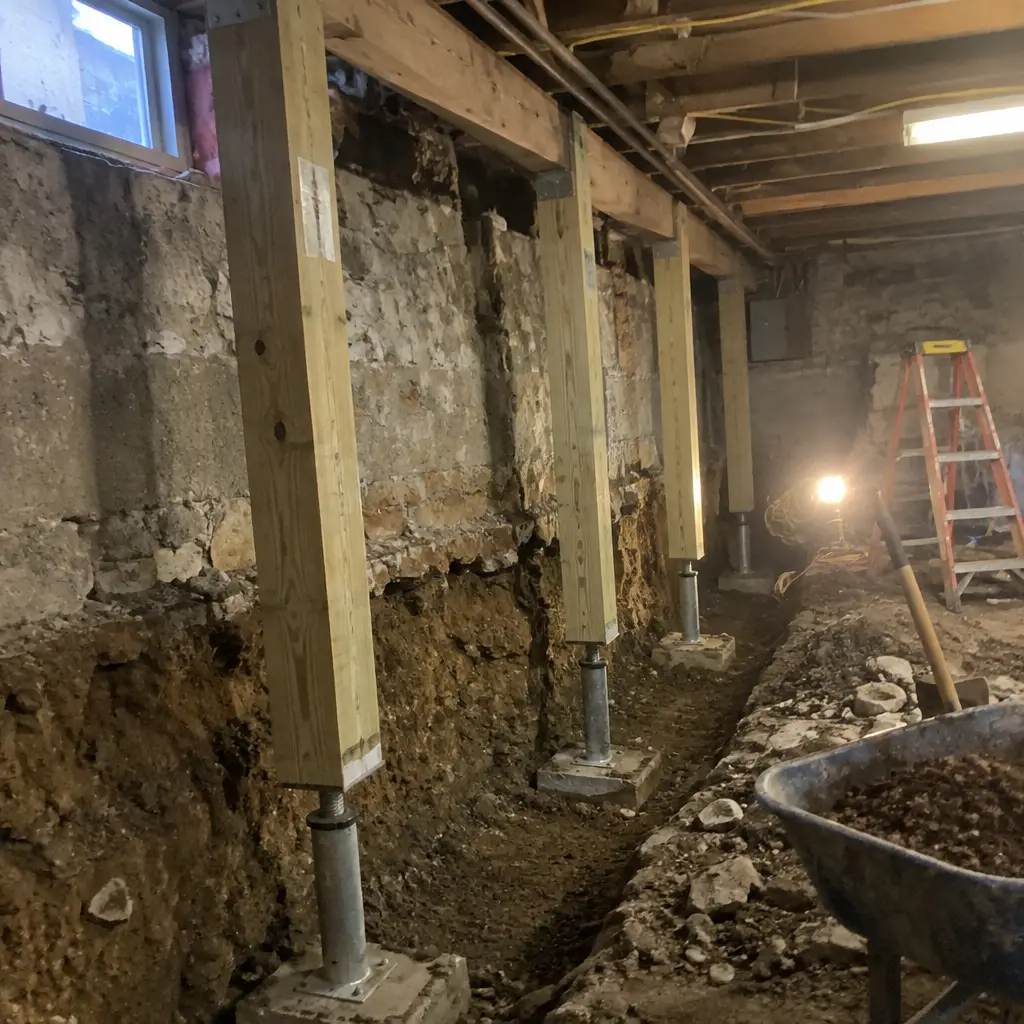 Semi-Detached Shared-Wall Underpinning in Bramalea, Brampton, ON - Full perimeter including shared party wall