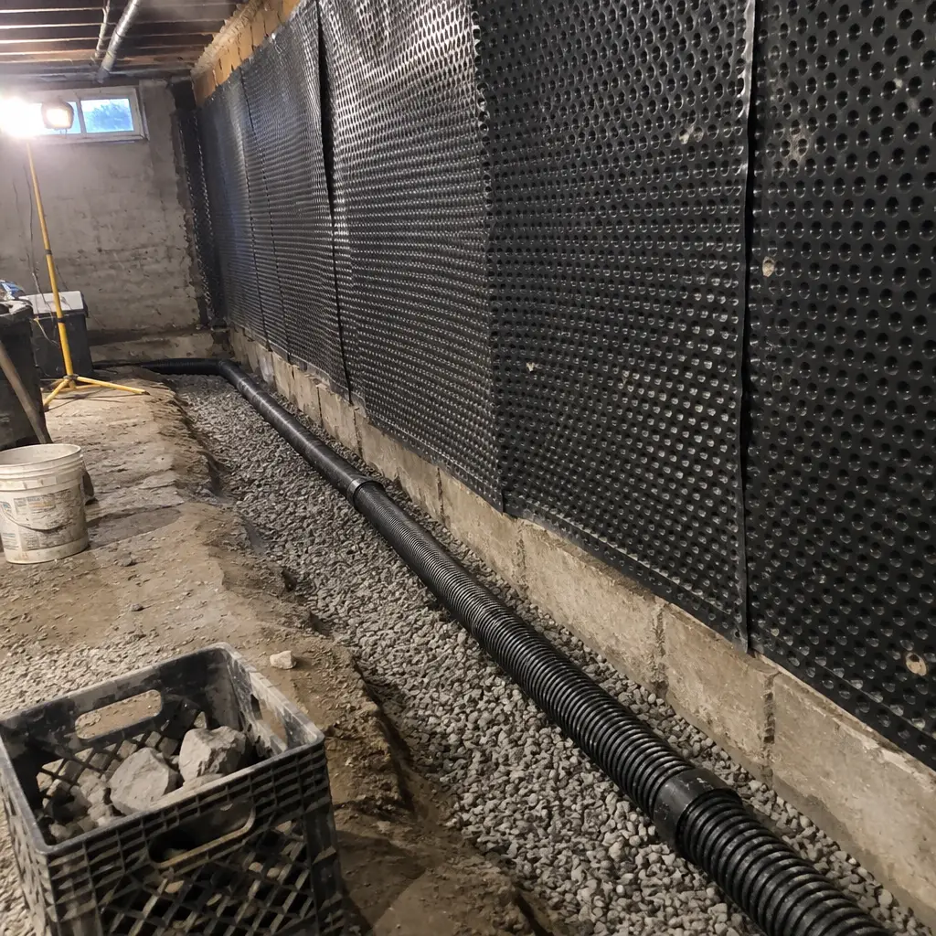 Heritage Rubble-Stone Foundation Underpinning in Roseland, Burlington, ON - Rubble-stone converted to poured concrete + lowered