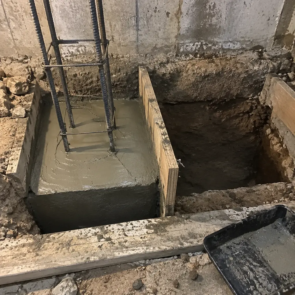 Single-Wall Shallow Underpinning in Roseland, Burlington, ON - Side wall + rear wall shallow lowering