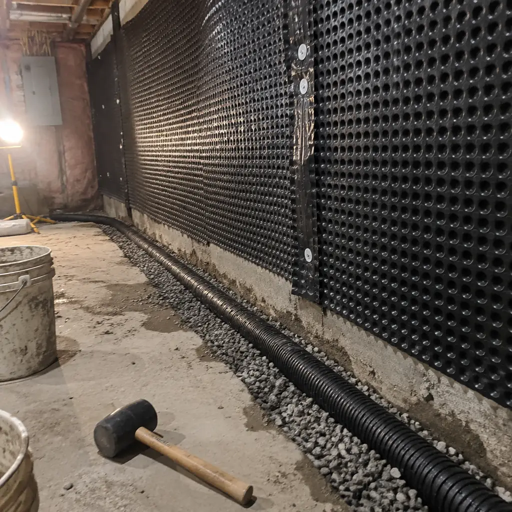 Heritage Rubble-Stone Foundation Underpinning in Galt, Cambridge, ON - Rubble-stone converted to poured concrete + lowered