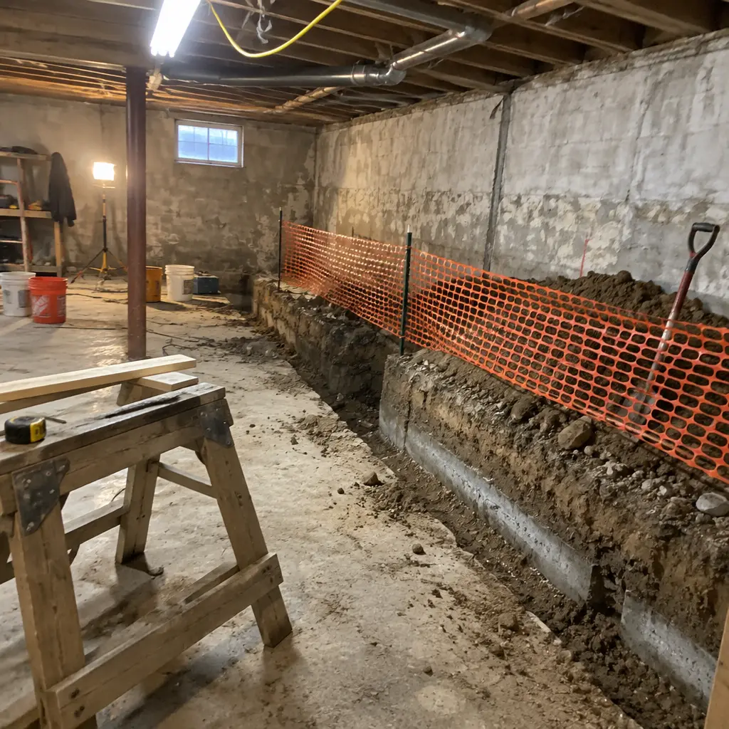 Partial Crawl-Space Underpinning in North Galt, Cambridge, ON - Front crawl-space section only