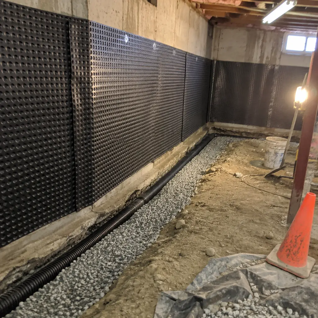 Heritage Rubble-Stone Foundation Underpinning in Mimico, Etobicoke, ON - Rubble-stone converted to poured concrete + lowered