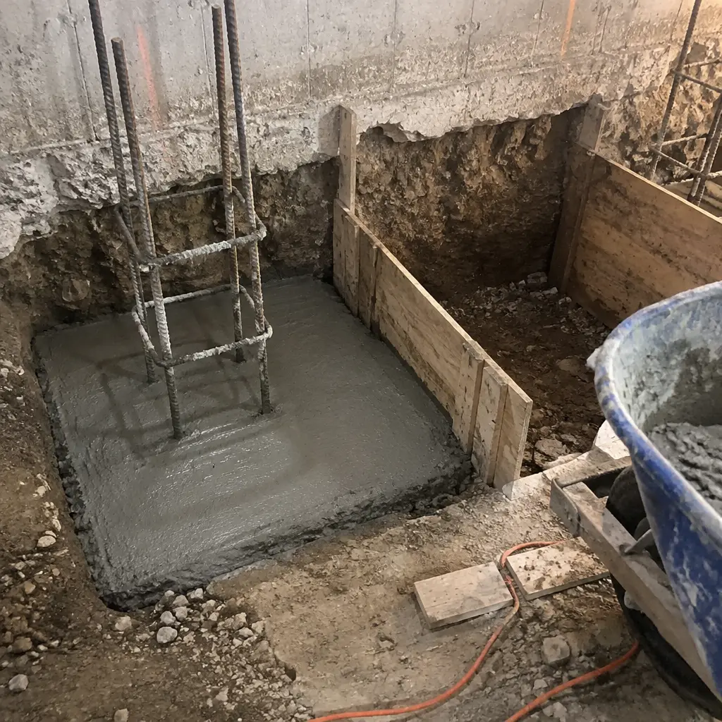 Single-Wall Shallow Underpinning in The Ward, Guelph, ON - Side wall + rear wall shallow lowering