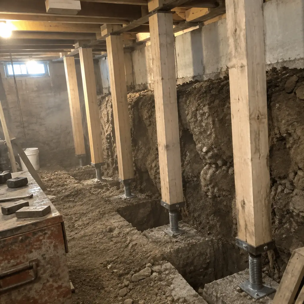 Semi-Detached Shared-Wall Underpinning in Kortright, Guelph, ON - Full perimeter including shared party wall