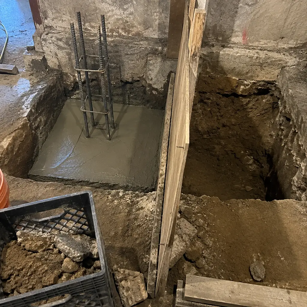 Single-Wall Shallow Underpinning in Doon, Kitchener, ON - Side wall + rear wall shallow lowering