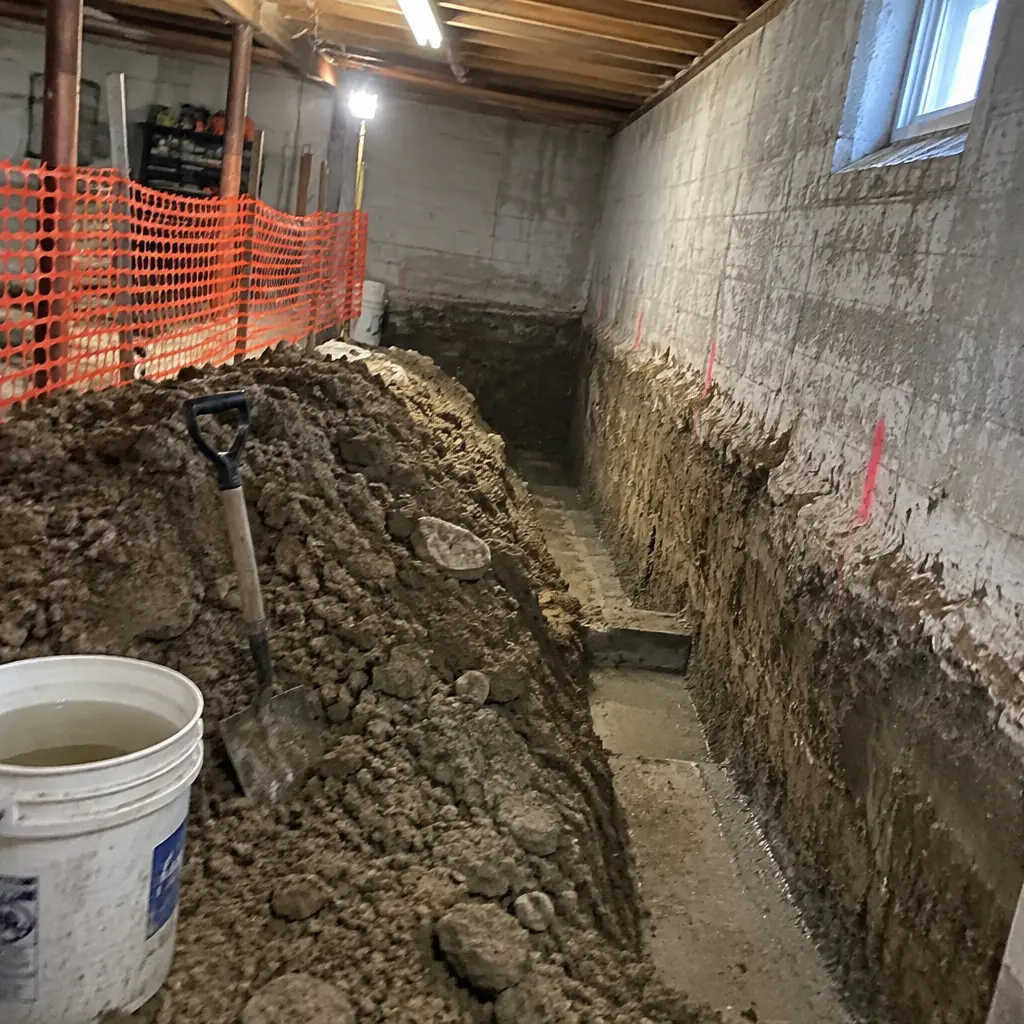 Partial Crawl-Space Underpinning in Bronte Meadows, Milton, ON - Front crawl-space section only