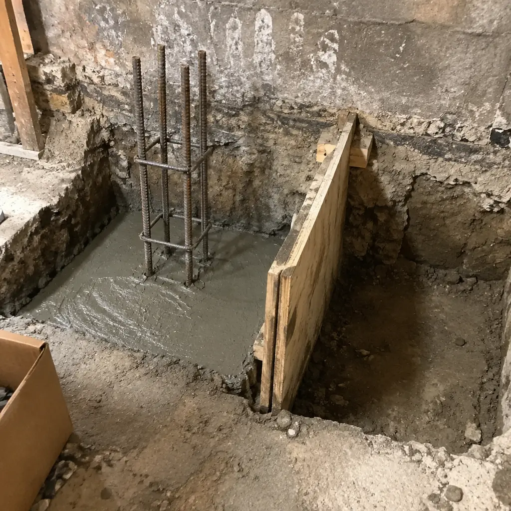 Single-Wall Shallow Underpinning in Cooksville, Mississauga, ON - Side wall + rear wall shallow lowering