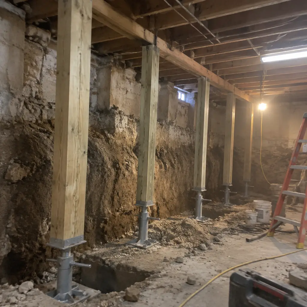 Semi-Detached Shared-Wall Underpinning in Erin Mills, Mississauga, ON - Full perimeter including shared party wall