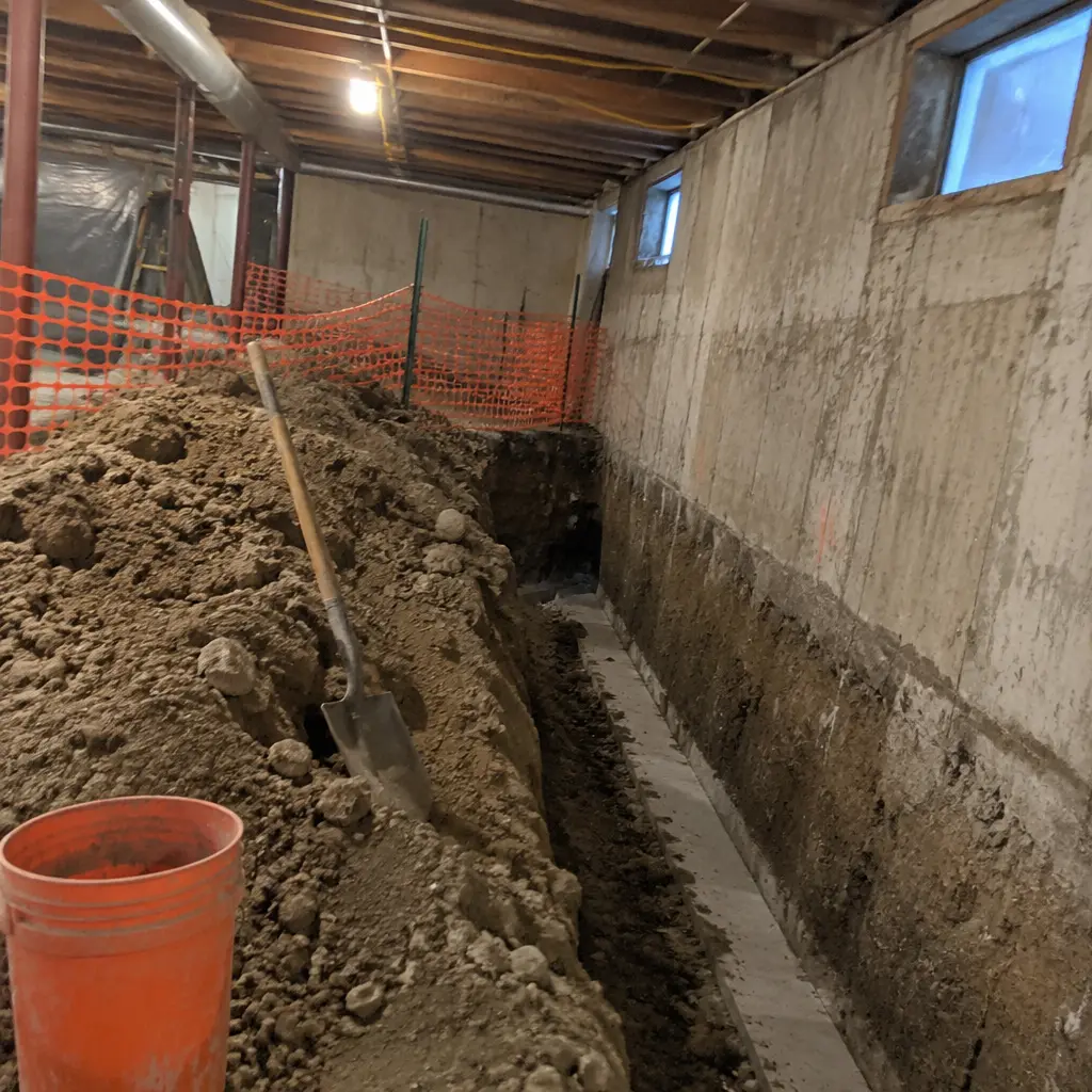 Partial Crawl-Space Underpinning in Glen Abbey, Oakville, ON - Front crawl-space section only