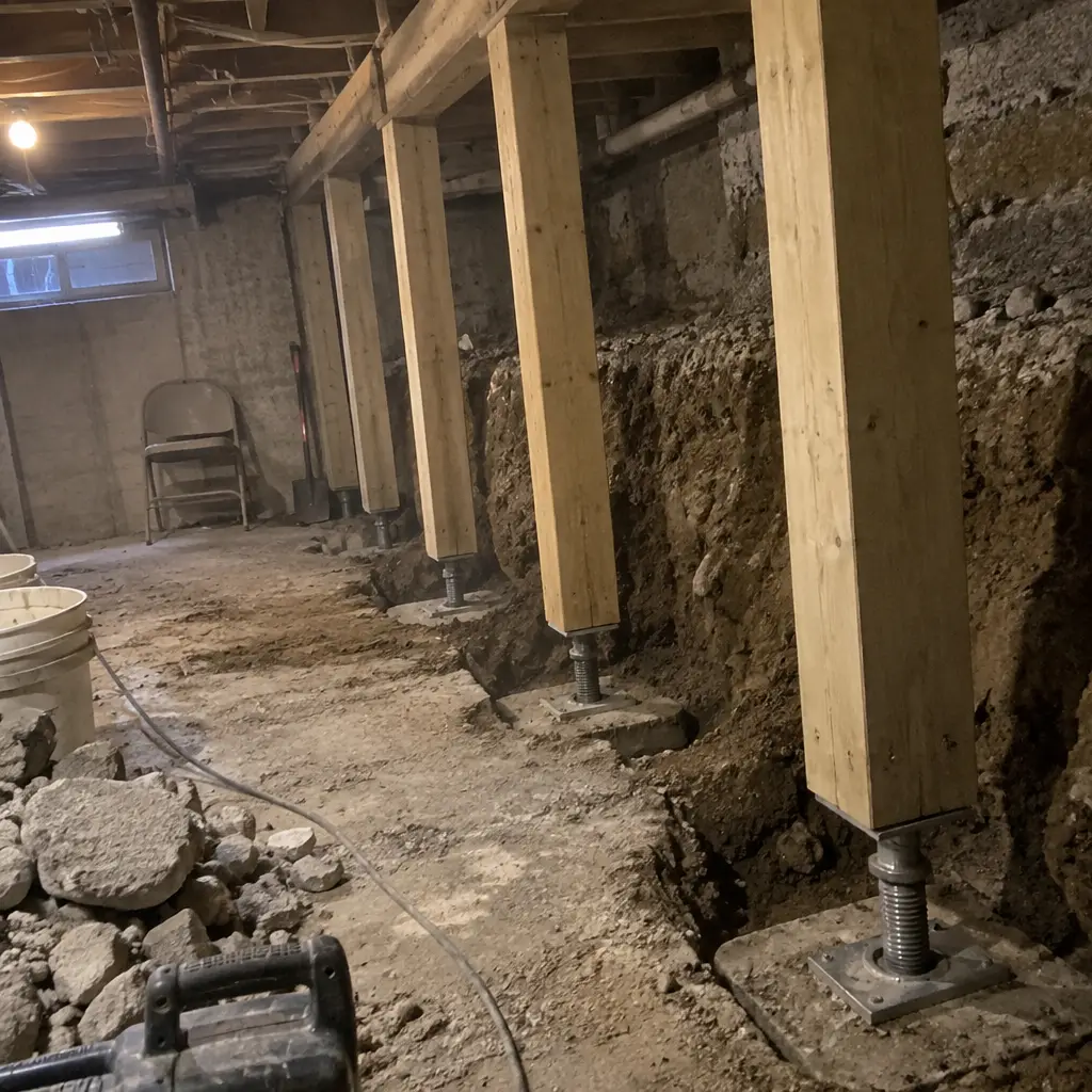 Semi-Detached Shared-Wall Underpinning in Joshua Creek, Oakville, ON - Full perimeter including shared party wall