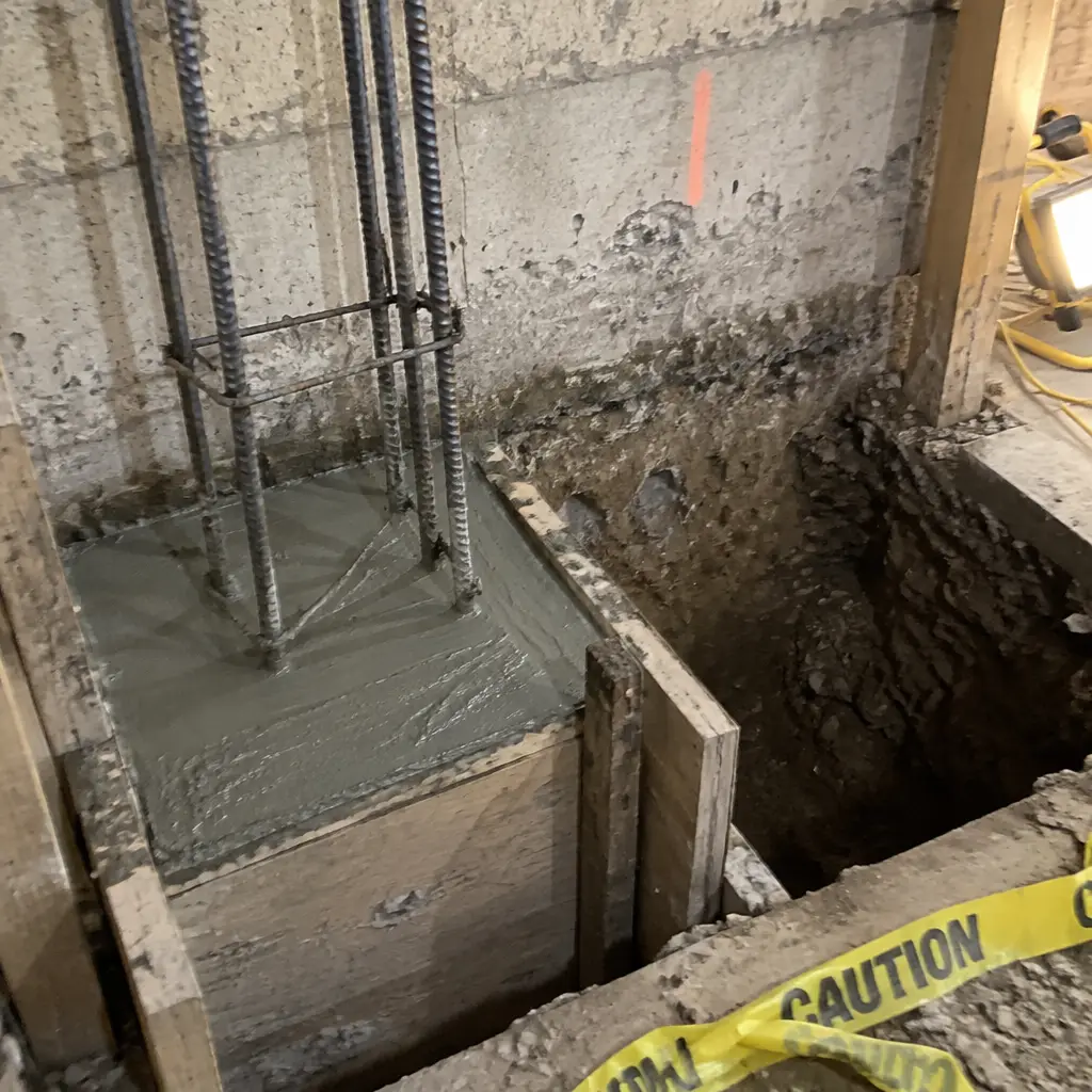 Single-Wall Shallow Underpinning in Lakeview, Oshawa, ON - Side wall + rear wall shallow lowering