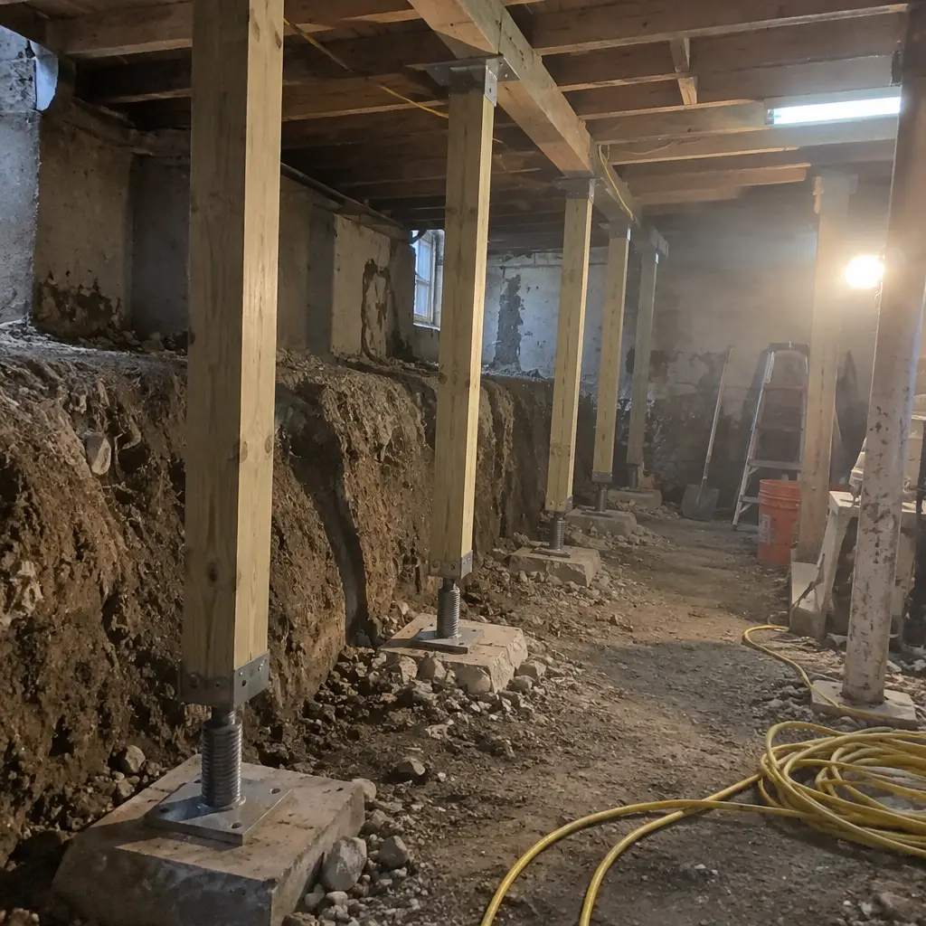 Semi-Detached Shared-Wall Underpinning in East City, Peterborough, ON - Full perimeter including shared party wall