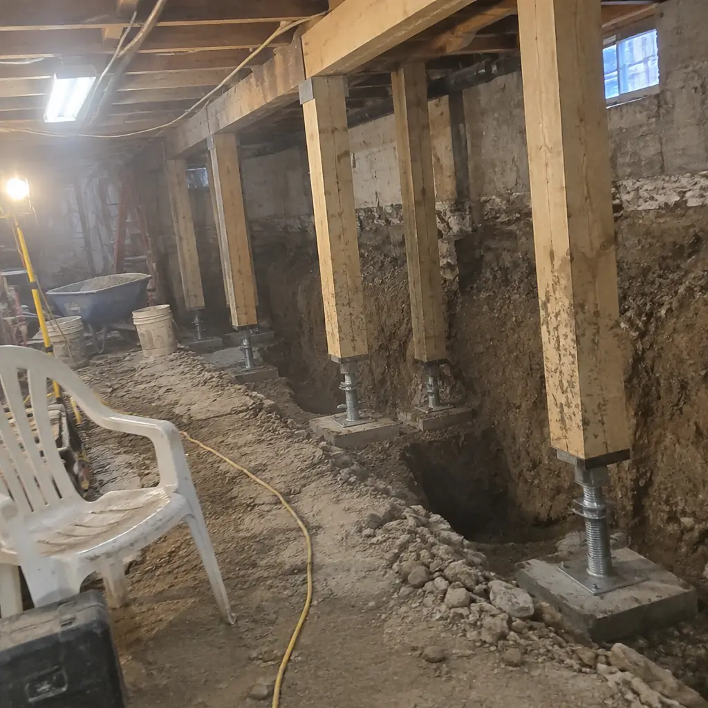 Semi-Detached Shared-Wall Underpinning in Amberlea, Pickering, ON - Full perimeter including shared party wall