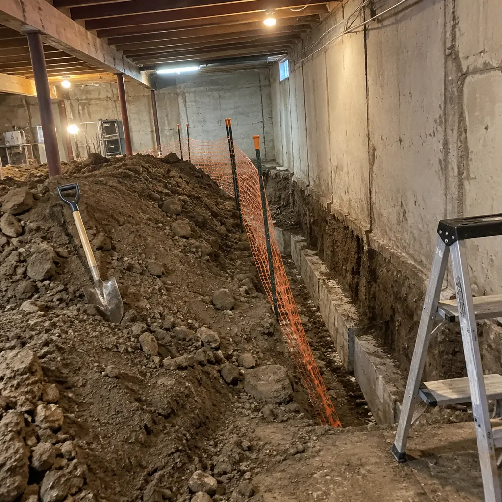 Partial Crawl-Space Underpinning in Elgin Mills, Richmond Hill, ON - Front crawl-space section only