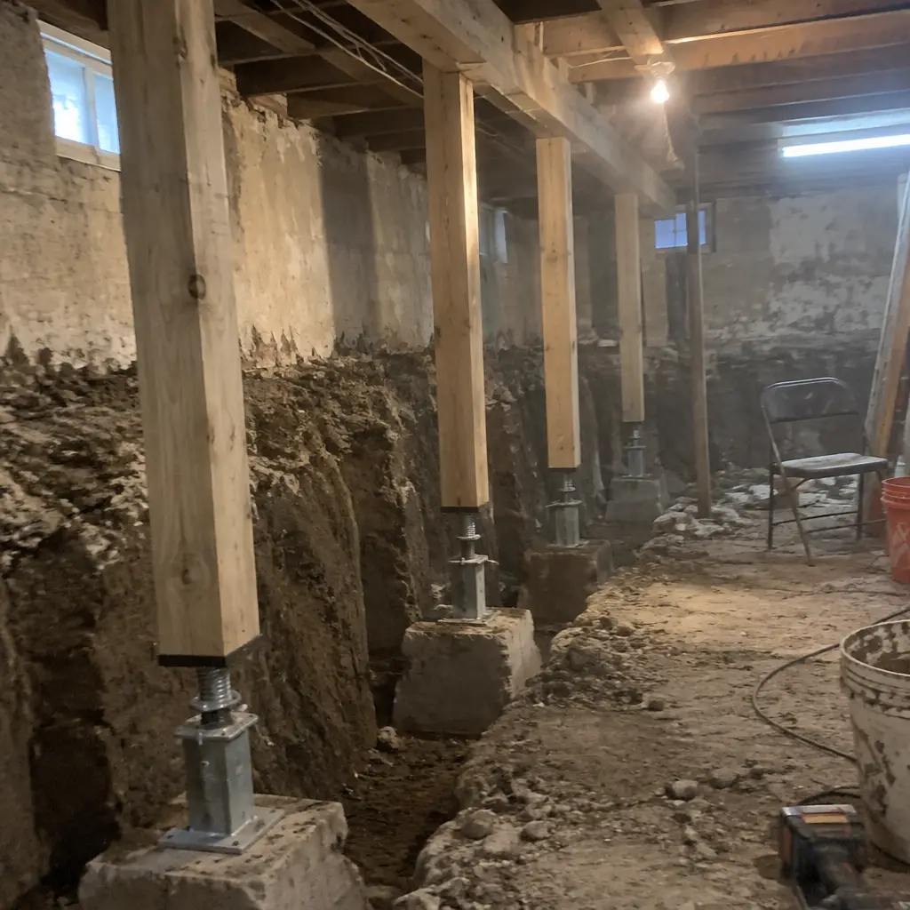 Semi-Detached Shared-Wall Underpinning in Bloor West Village, Toronto, ON - Full perimeter including shared party wall