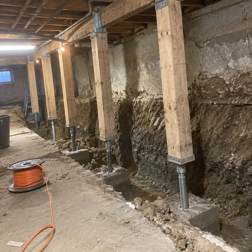 Semi-Detached Shared-Wall Underpinning in Concord, Vaughan, ON - Full perimeter including shared party wall