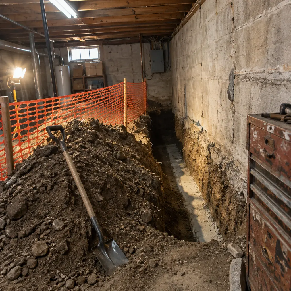 Partial Crawl-Space Underpinning in Beechwood, Waterloo, ON - Front crawl-space section only