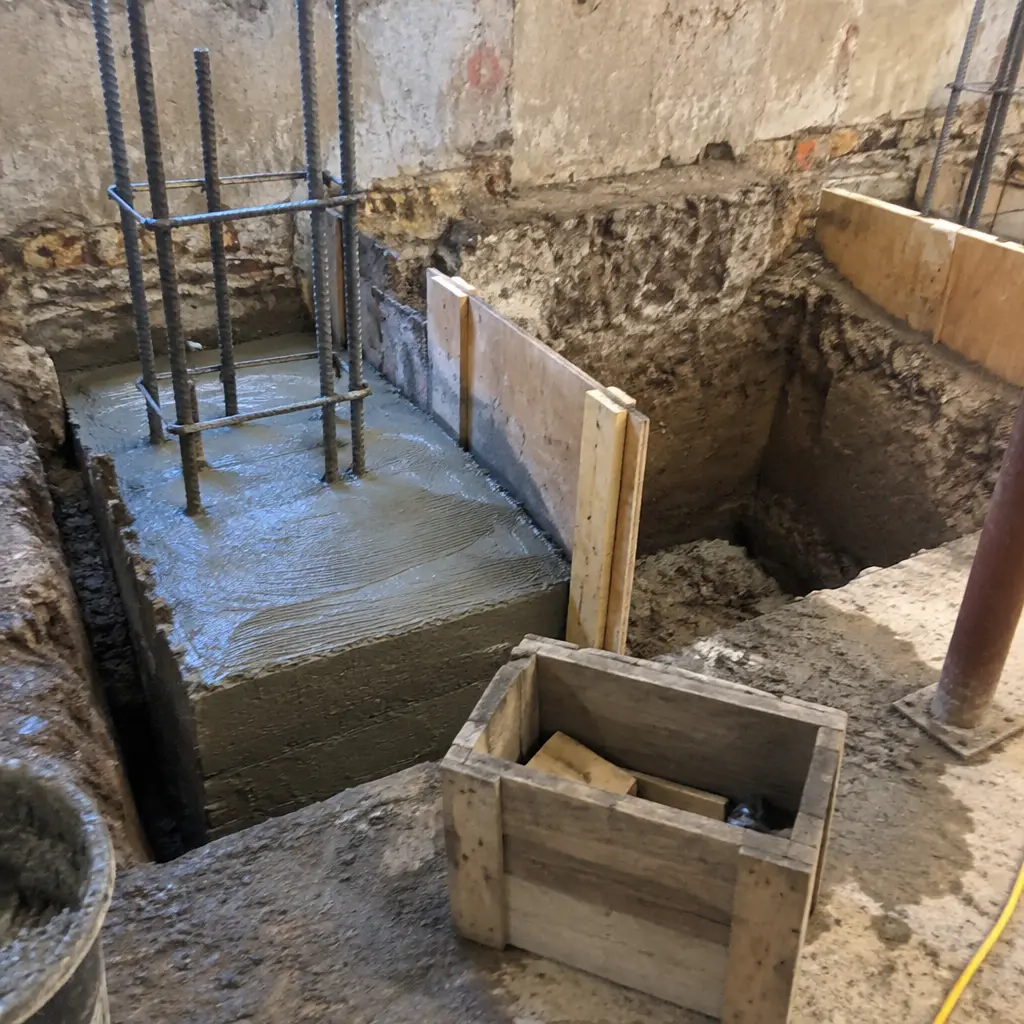 Single-Wall Shallow Underpinning in Lakeshore, Waterloo, ON - Side wall + rear wall shallow lowering