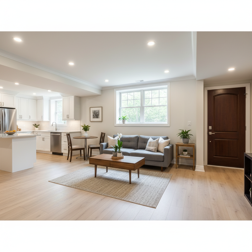 Legal basement apartment in Toronto with egress window and separate entrance