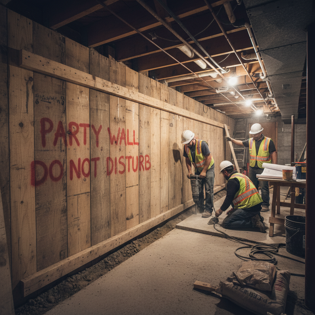 Semi-detached homes in Toronto Annex neighbourhood showing shared party wall