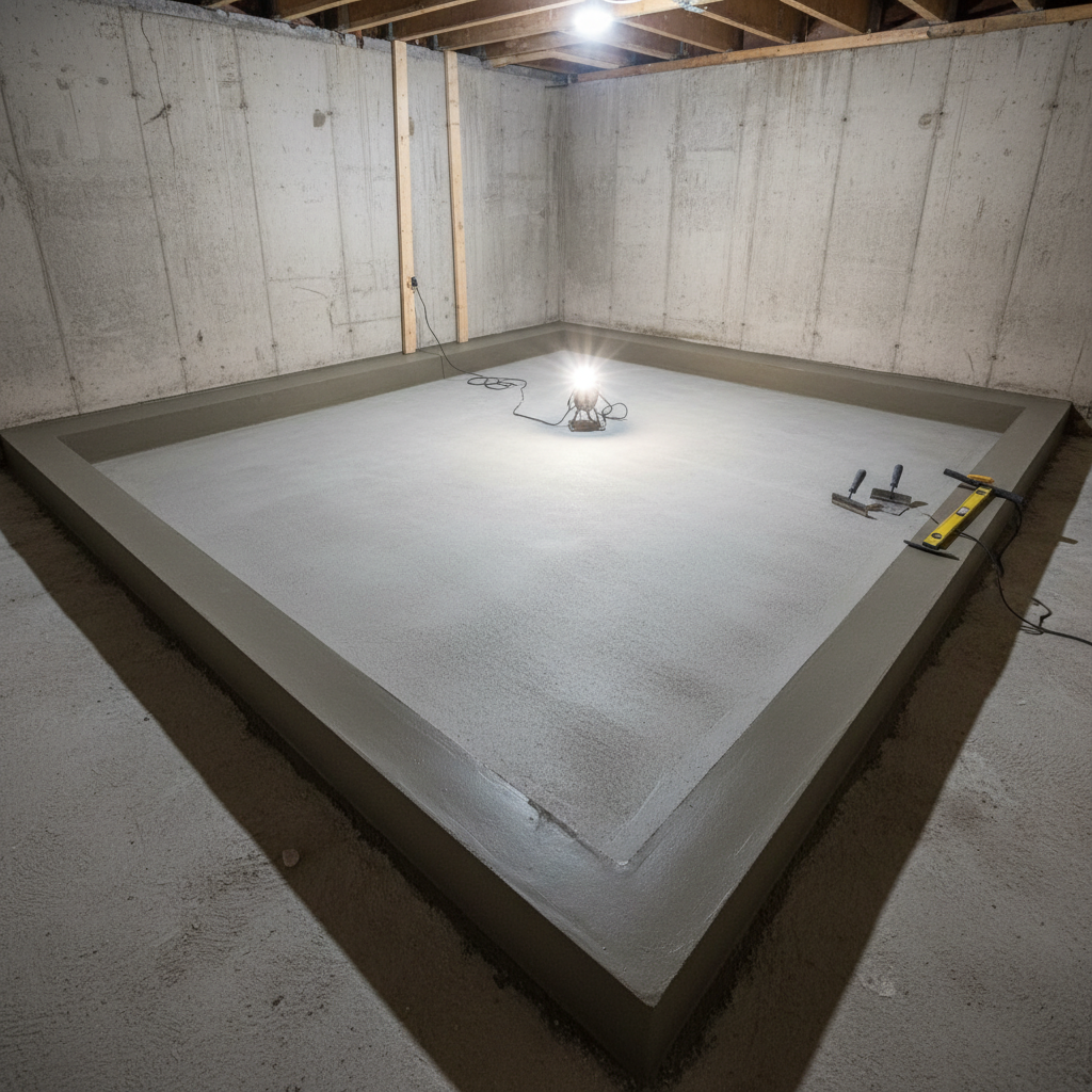 Cross-section diagram comparing bench footing and full underpinning approaches