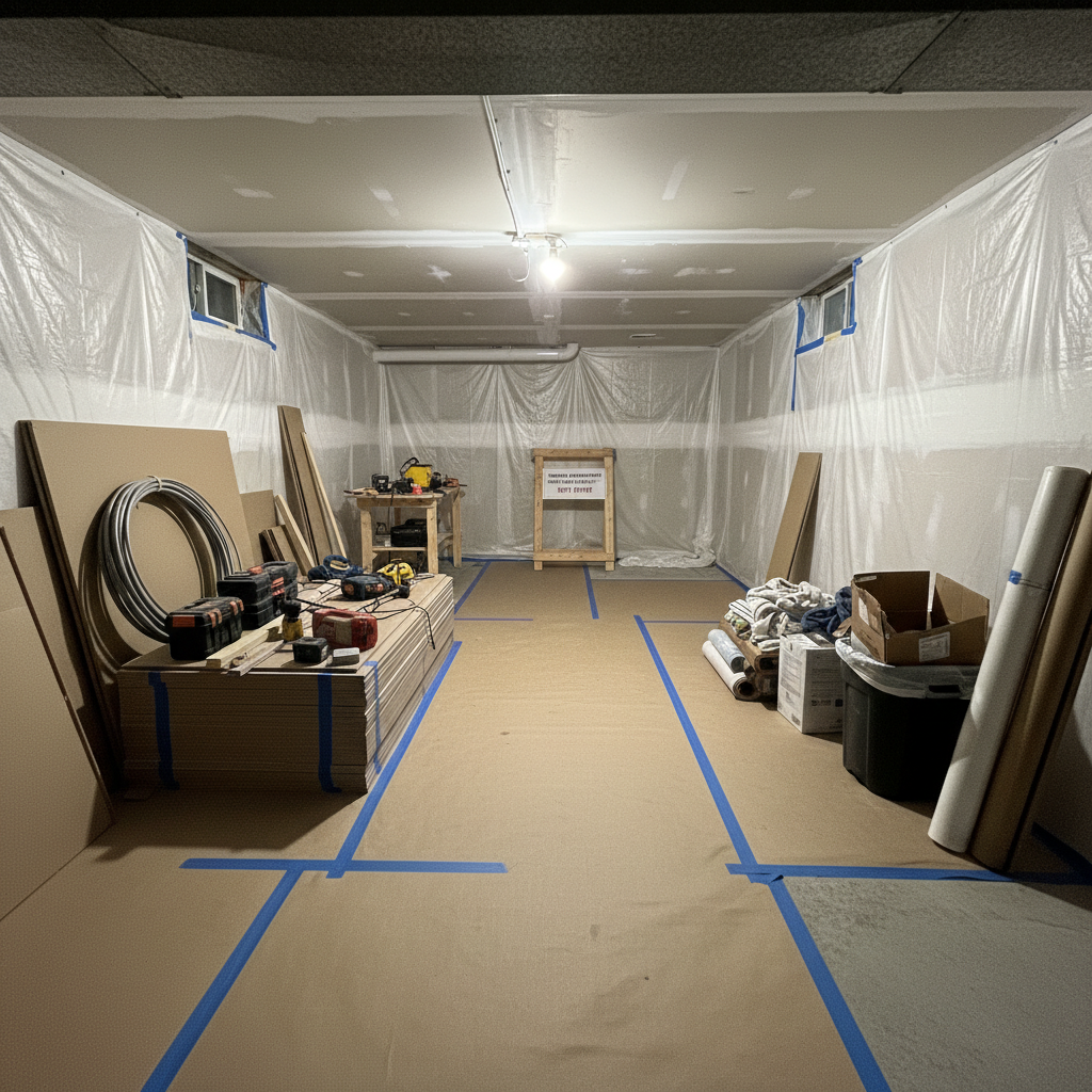Timeline diagram of basement underpinning project phases from assessment to completion